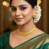 Choker Necklace Set with Earrings for Women & Girls | Gold Plated Mirror Work Necklace Set