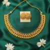 Choker Necklace Set with Earrings for Women & Girls | Gold Plated Mirror Work Necklace Set