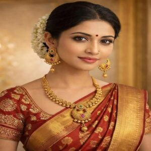 South Indian Style Gold Plated Necklace Set