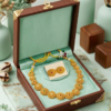 Women's AD Triple Floral Mangalsutra Set with Matching Stud Earrings | Gold Plated CZ Necklace Set for Daily Wear, Party & Wedding