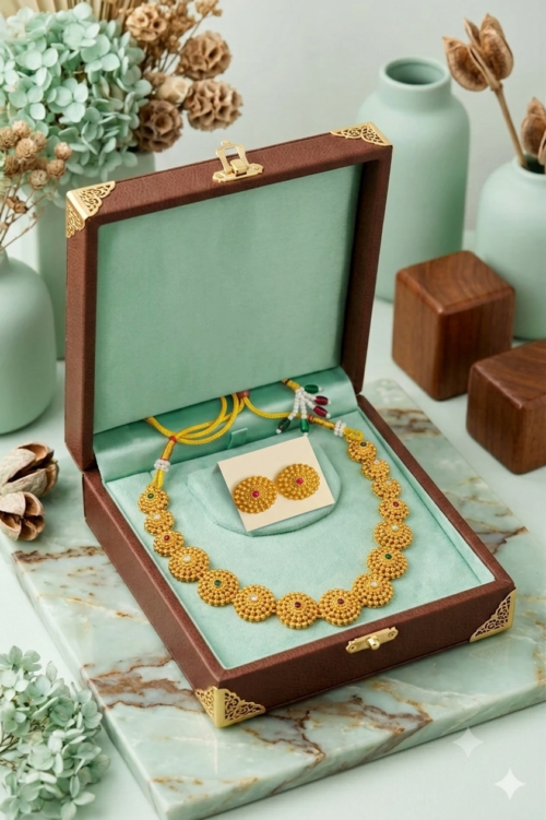 Women's AD Triple Floral Mangalsutra Set with Matching Stud Earrings | Gold Plated CZ Necklace Set for Daily Wear, Party & Wedding