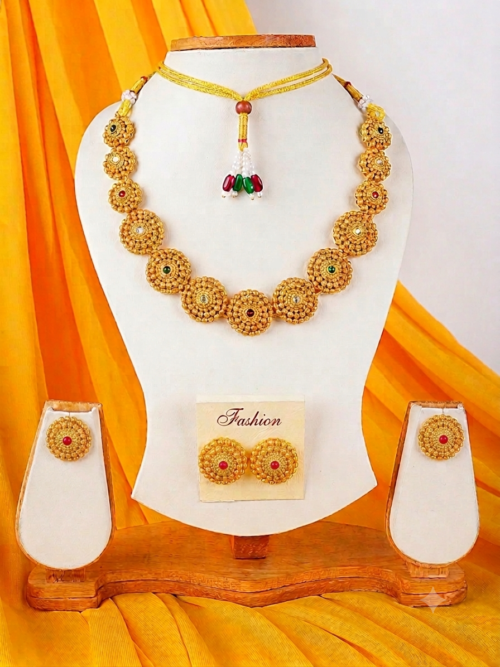 Women's AD Triple Floral Mangalsutra Set with Matching Stud Earrings | Gold Plated CZ Necklace Set for Daily Wear, Party & Wedding