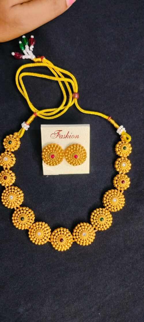 Women's AD Triple Floral Mangalsutra Set with Matching Stud Earrings | Gold Plated CZ Necklace Set for Daily Wear, Party & Wedding
