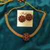 Best Necklace Set for Women & Girls | Designer Ruby & Green Choker Necklace Set