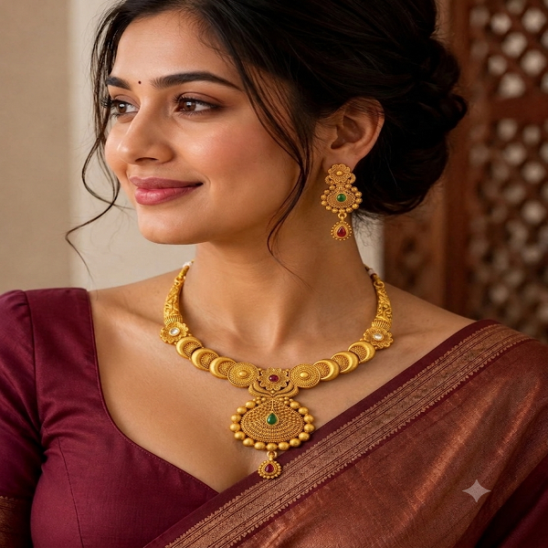 gold plated necklace set
