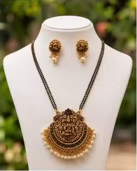 Mahalakshmi Temple Design Mangalsutra Set for Women