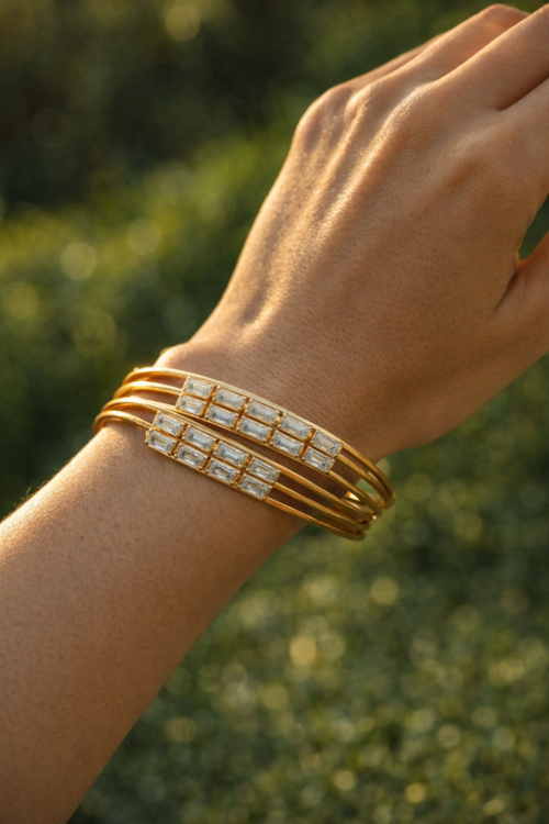 Elegant AD Stone Bracelet for Women & Girls Stylish Adjustable Party Wedding Daily Wear Fashion Jewellery Hand Bracelet