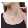 double heart chain pendant