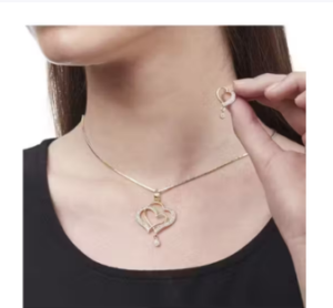 double heart chain pendant