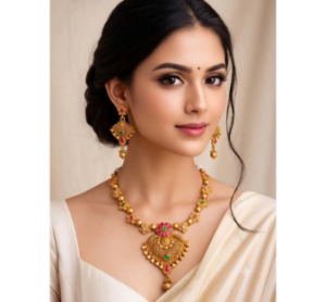 gold plate choker necklace set