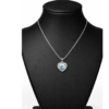 Heart Shape Blue Stone Pendant with Silver plated Chain