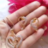 Double Heart Chain Pendant Set for Women