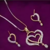 Double Heart Chain Pendant Set for Women