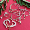 Double Heart Chain Pendant Set for Women