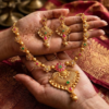 gold plated choker necklace set 1 Traditional Antique Gold-Plated Choker Necklace Set with Earrings
