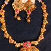 gold plated choker necklace set 4 Traditional Antique Gold-Plated Choker Necklace Set with Earrings