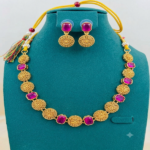 Pink Stone Choker Necklace Set